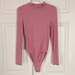 Bubblegum pink mock turtle neck bodysuit